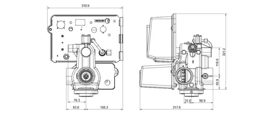 Размеры Проматик 700 С5 Р ББП (умягчение, счетчик)